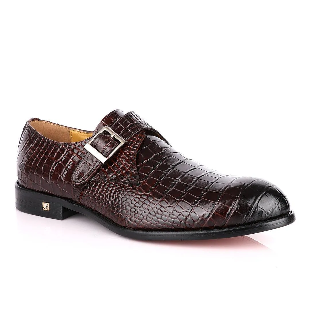 John Foster Crocodile Skin Brown Deep Colour Leather Shoe