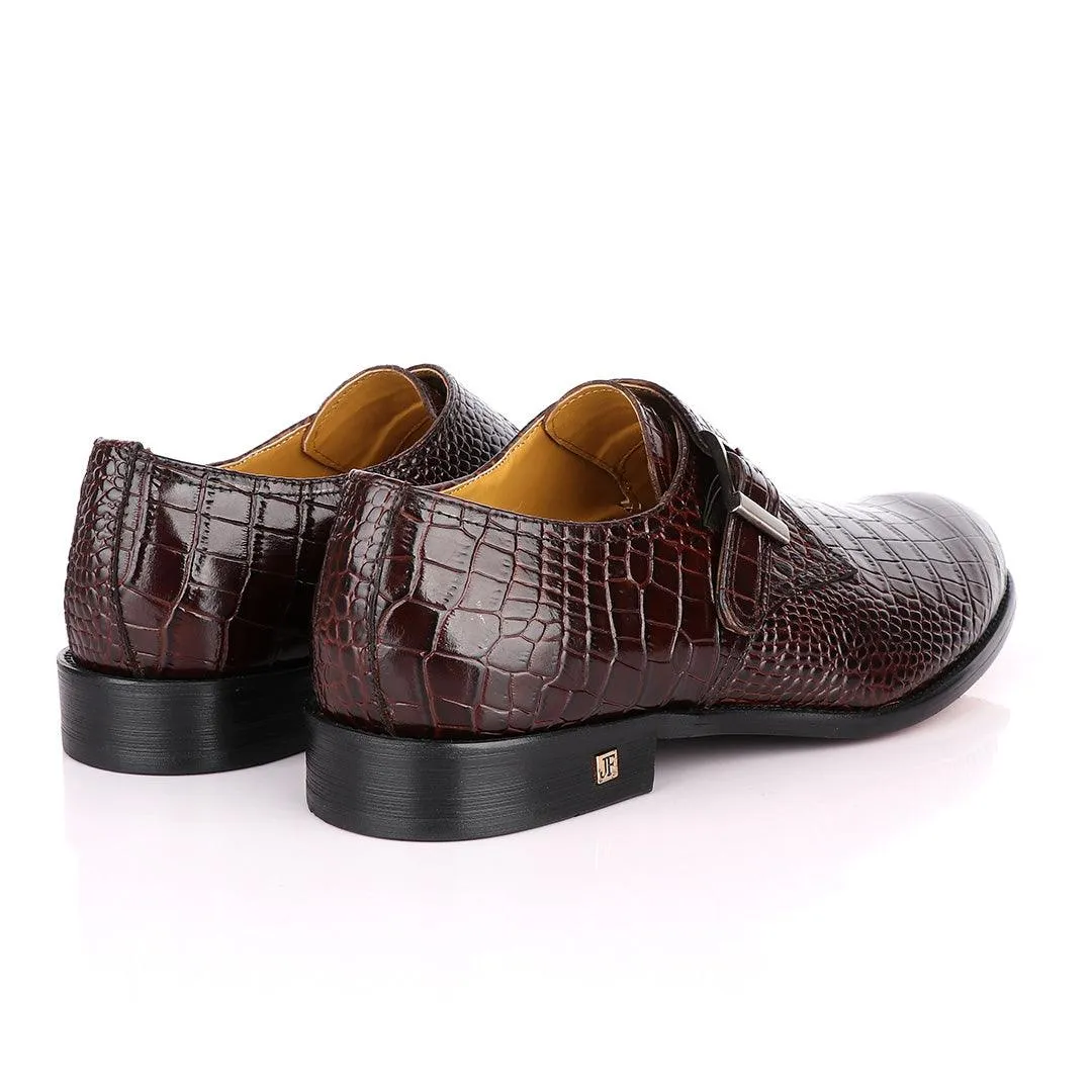 John Foster Crocodile Skin Brown Deep Colour Leather Shoe