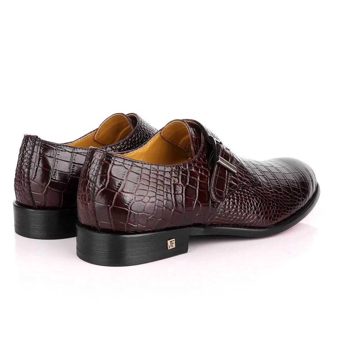 John Foster Crocodile Skin Brown Deep Colour Leather Shoe