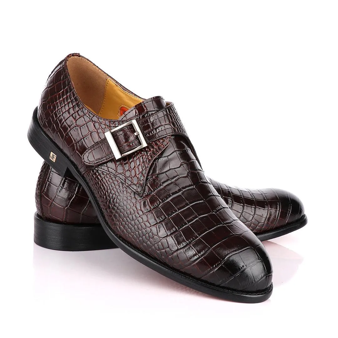 John Foster Crocodile Skin Brown Deep Colour Leather Shoe