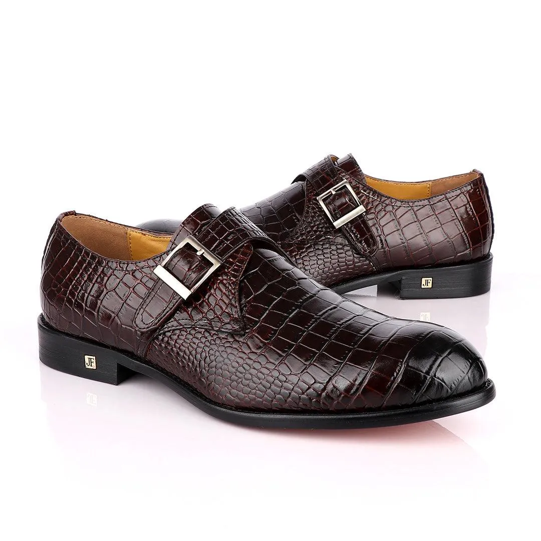 John Foster Crocodile Skin Brown Deep Colour Leather Shoe