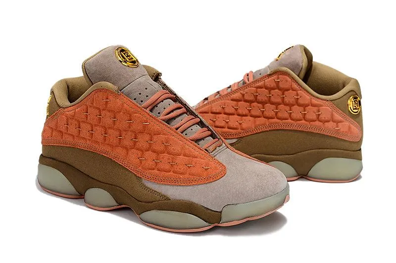 Jordan 13 X Clot Low Gs Light Gray/Dirt Orange