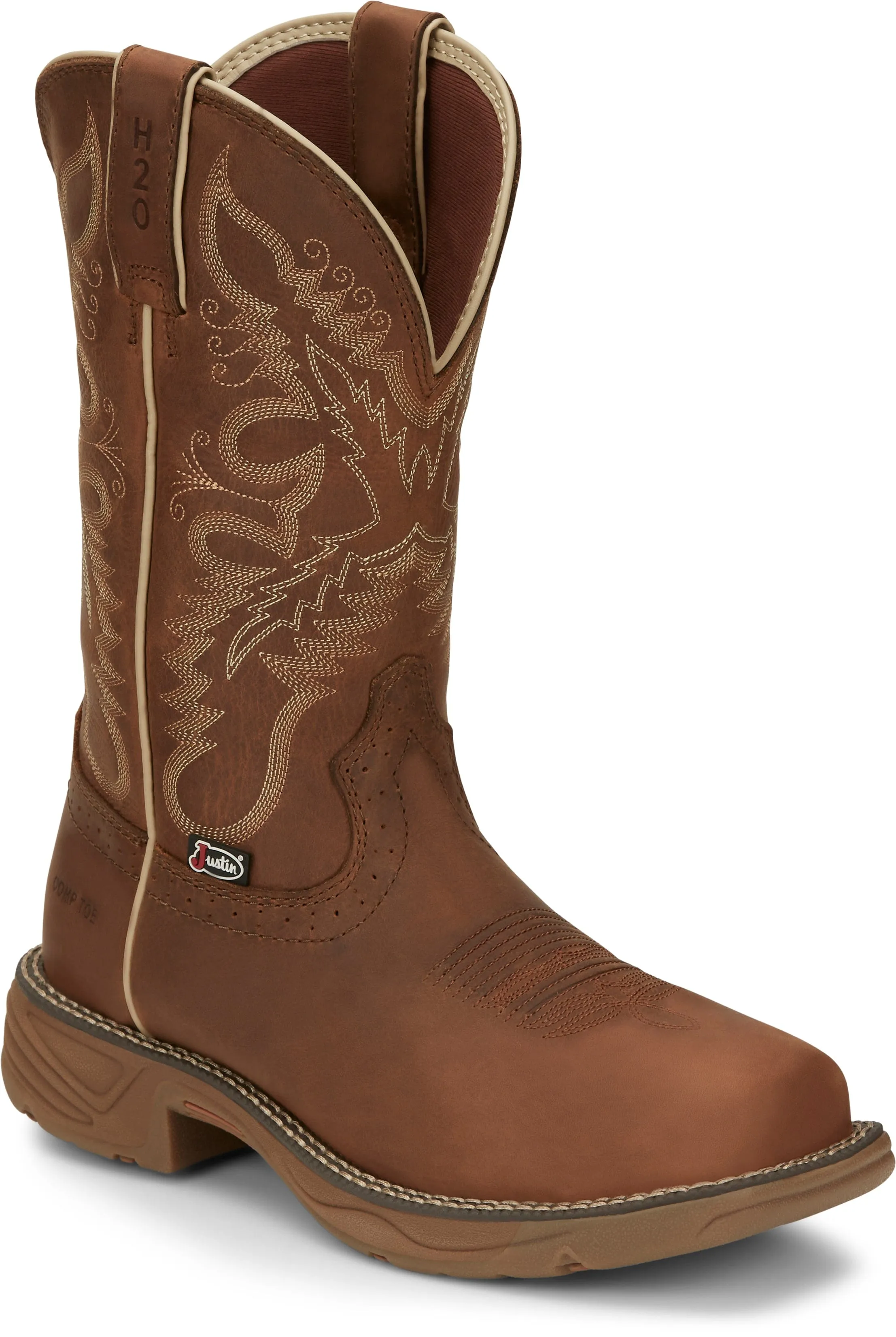 Justin Women's Rush Rustic Tan 11" Nano Composite Toe Waterproof Work Boot SE4352