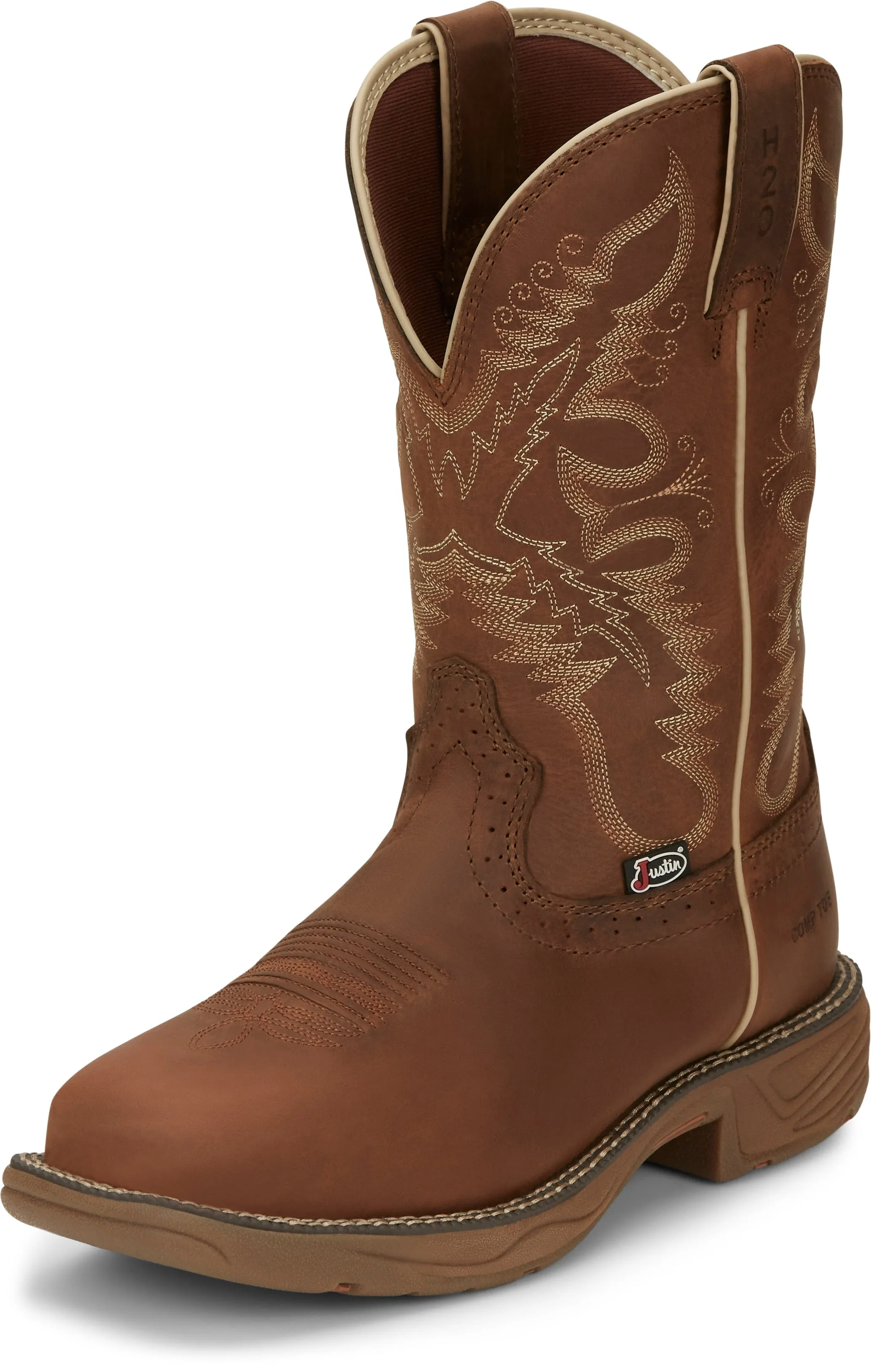 Justin Women's Rush Rustic Tan 11" Nano Composite Toe Waterproof Work Boot SE4352