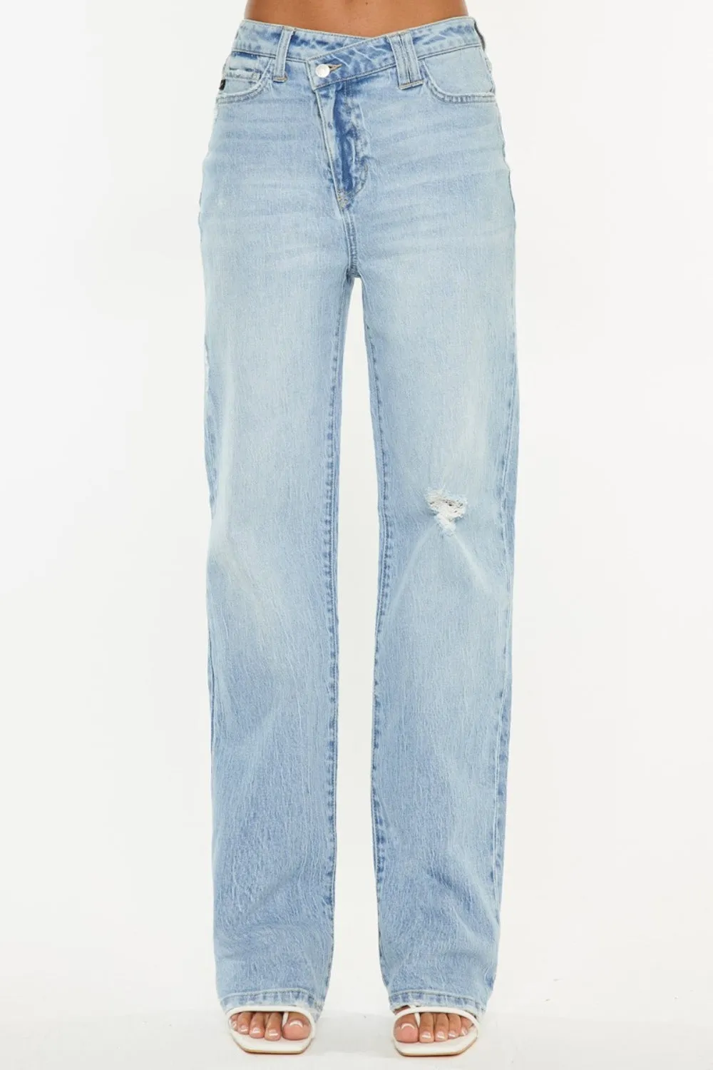 Kancan Distressed High Waist Straight Jeans