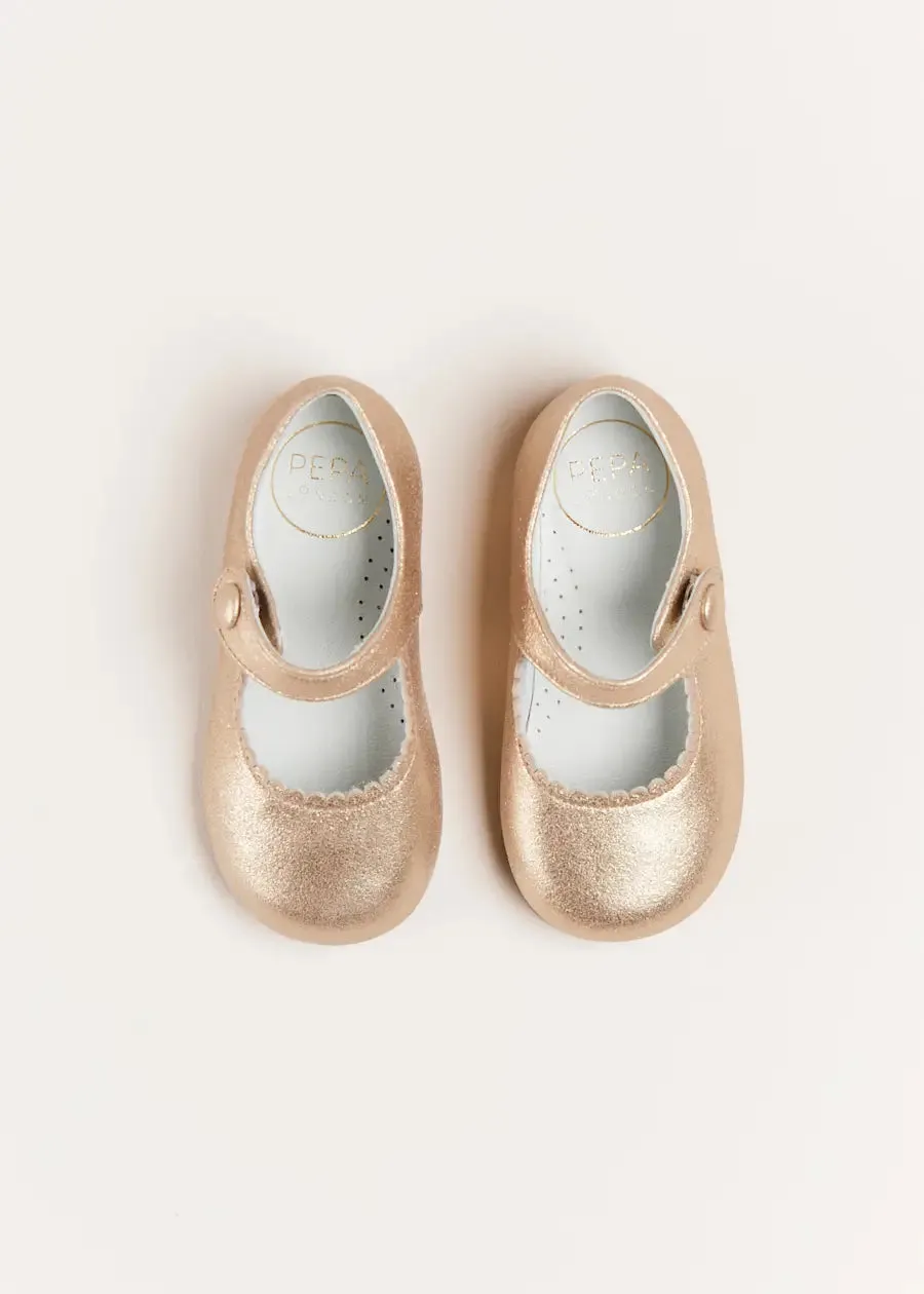 Leather Mary Jane Baby Shoes in Gold (20-26EU)