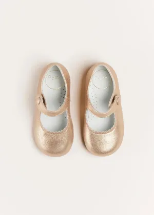 Leather Mary Jane Baby Shoes in Gold (20-26EU)