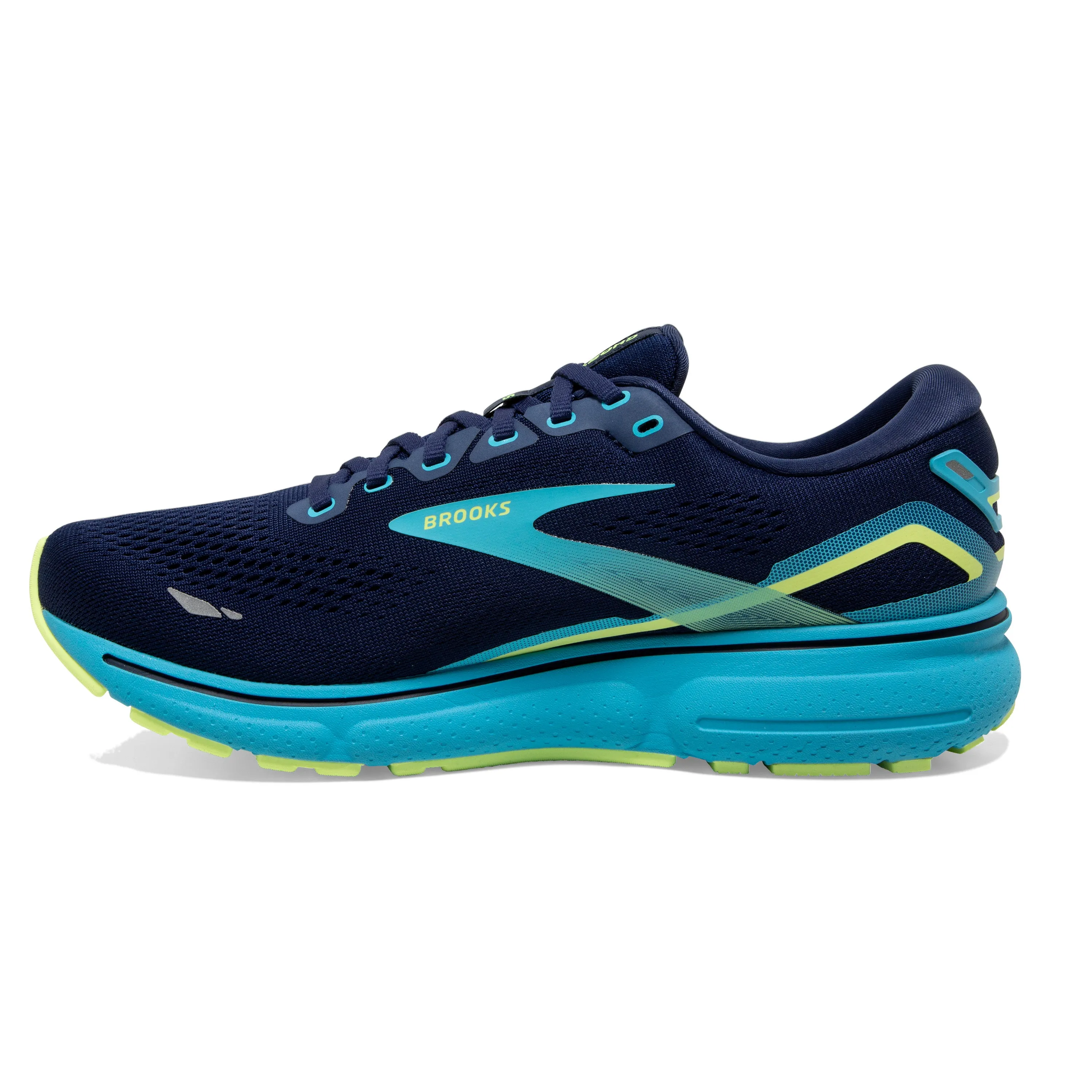 Men's Brooks Ghost 15 1103931D407 Color: Navy/Blue/Green