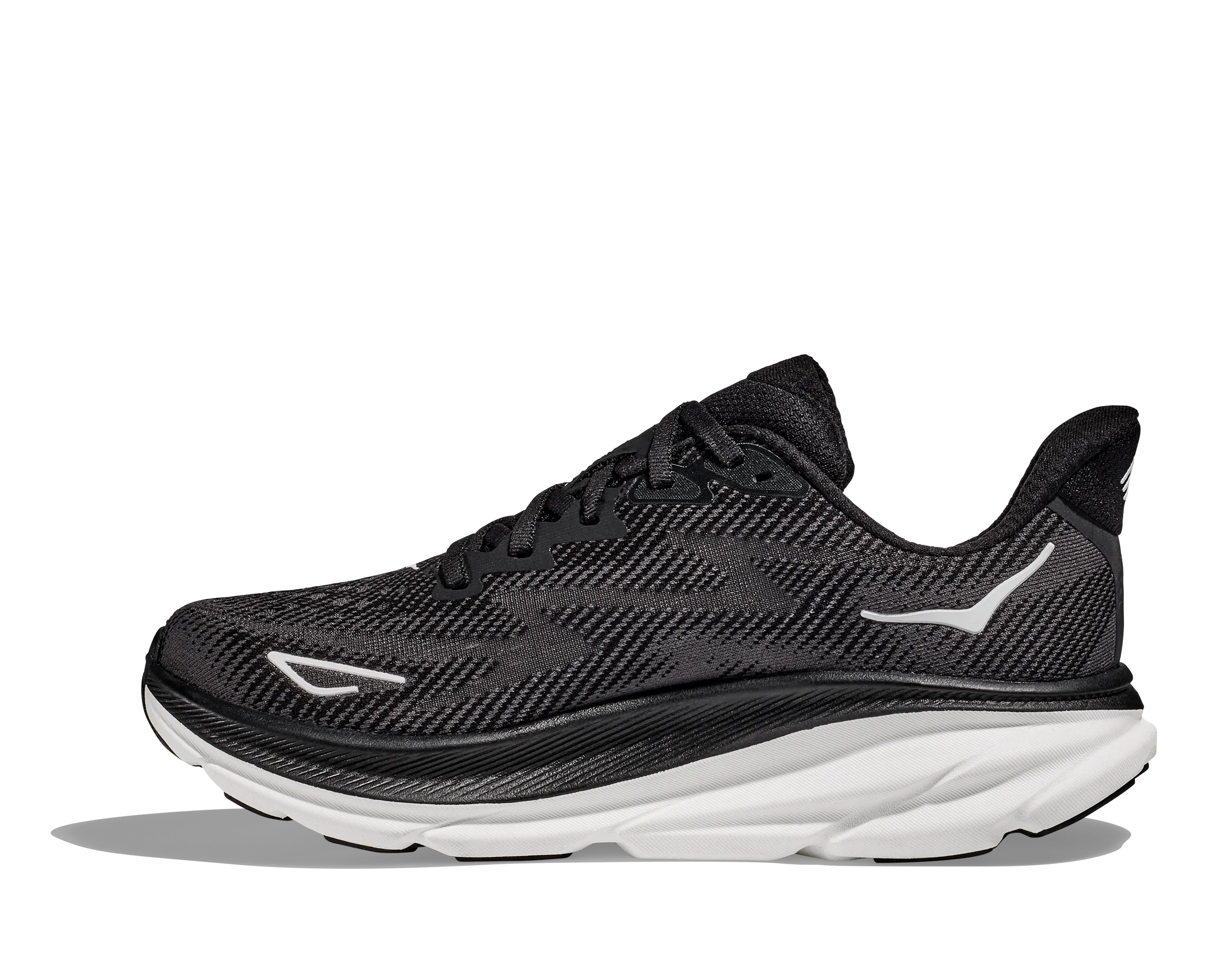 Men's Hoka Clifton 9 Color: Black/ White