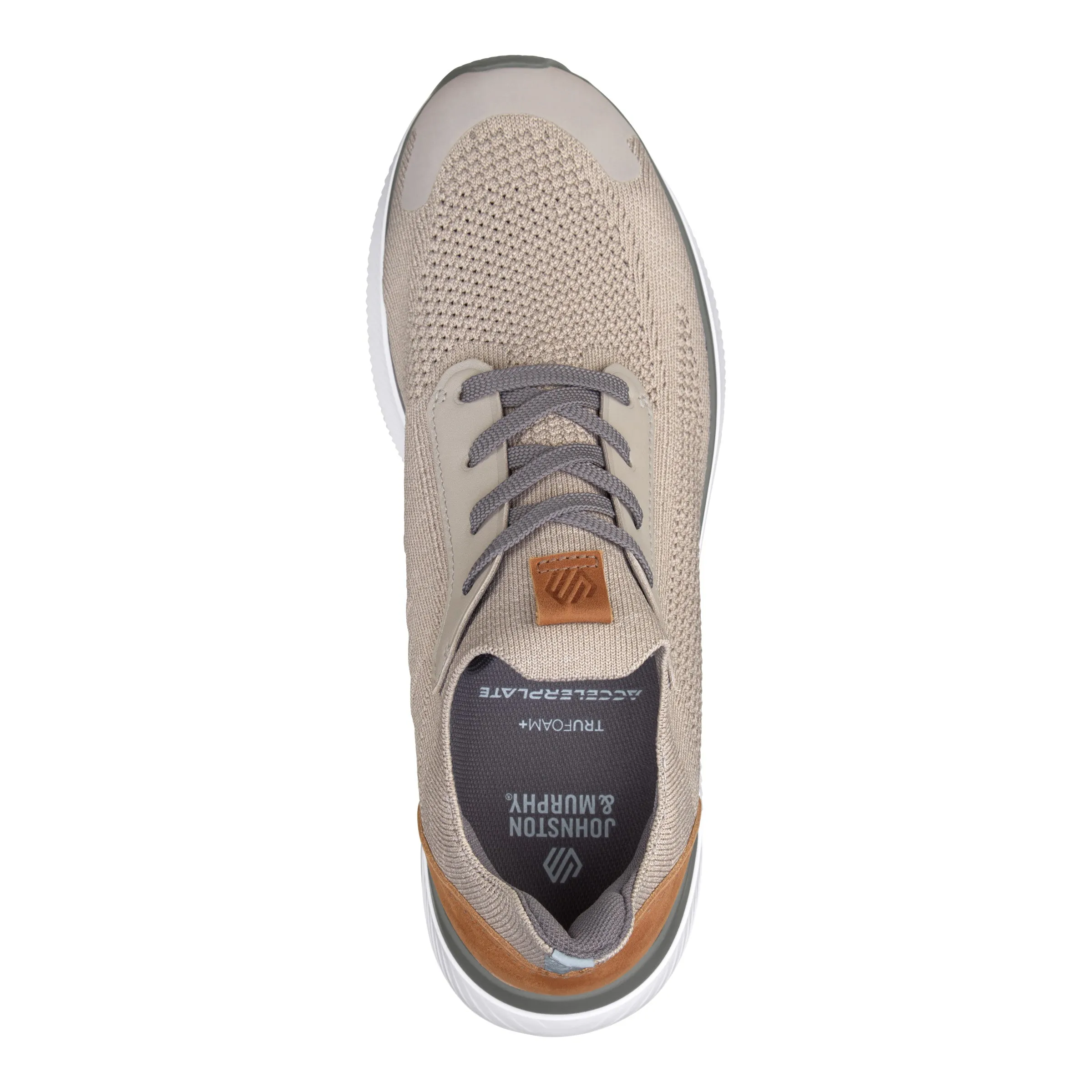 Men's Johnston & Murphy Knit Lace-Up Color: Taupe knit