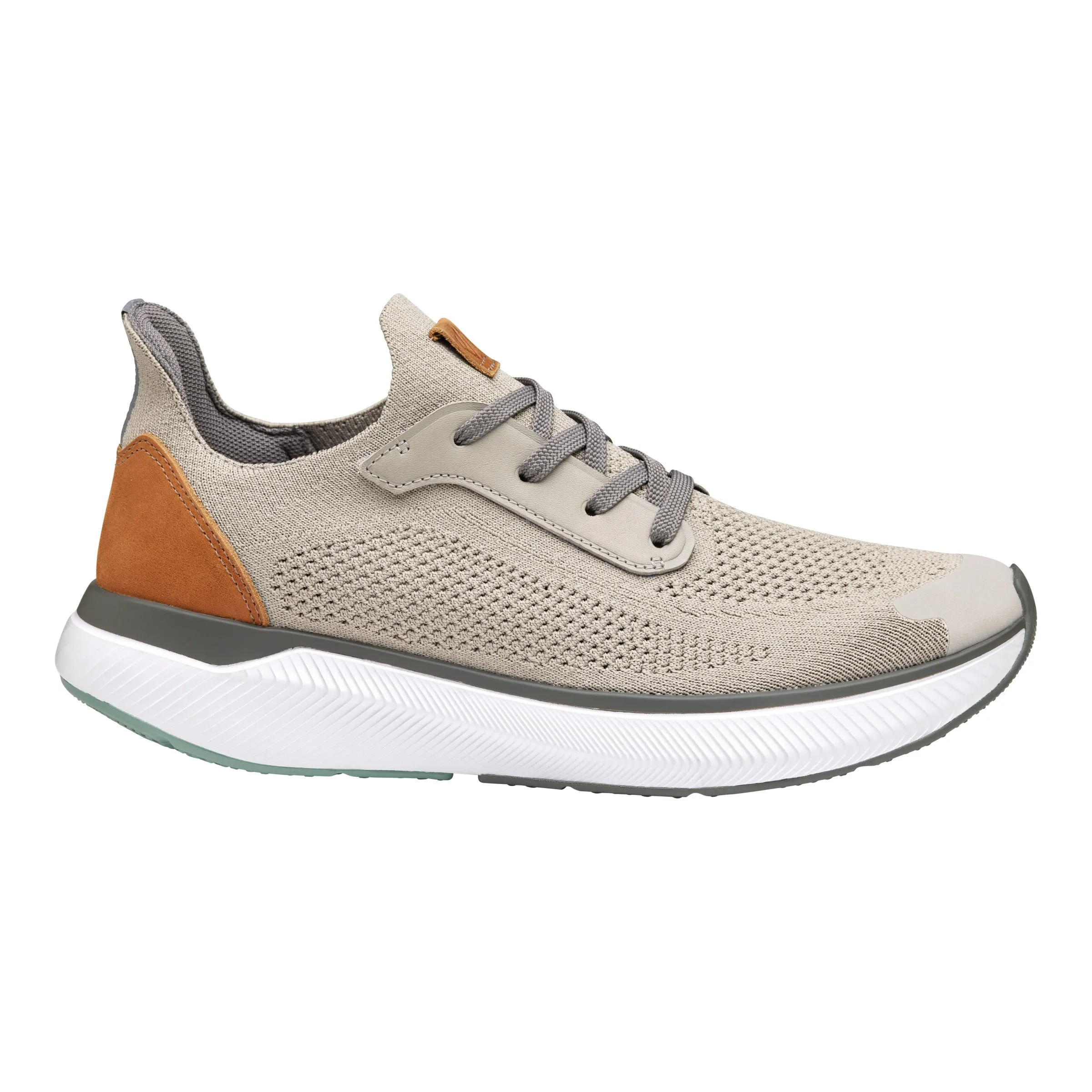 Men's Johnston & Murphy Knit Lace-Up Color: Taupe knit