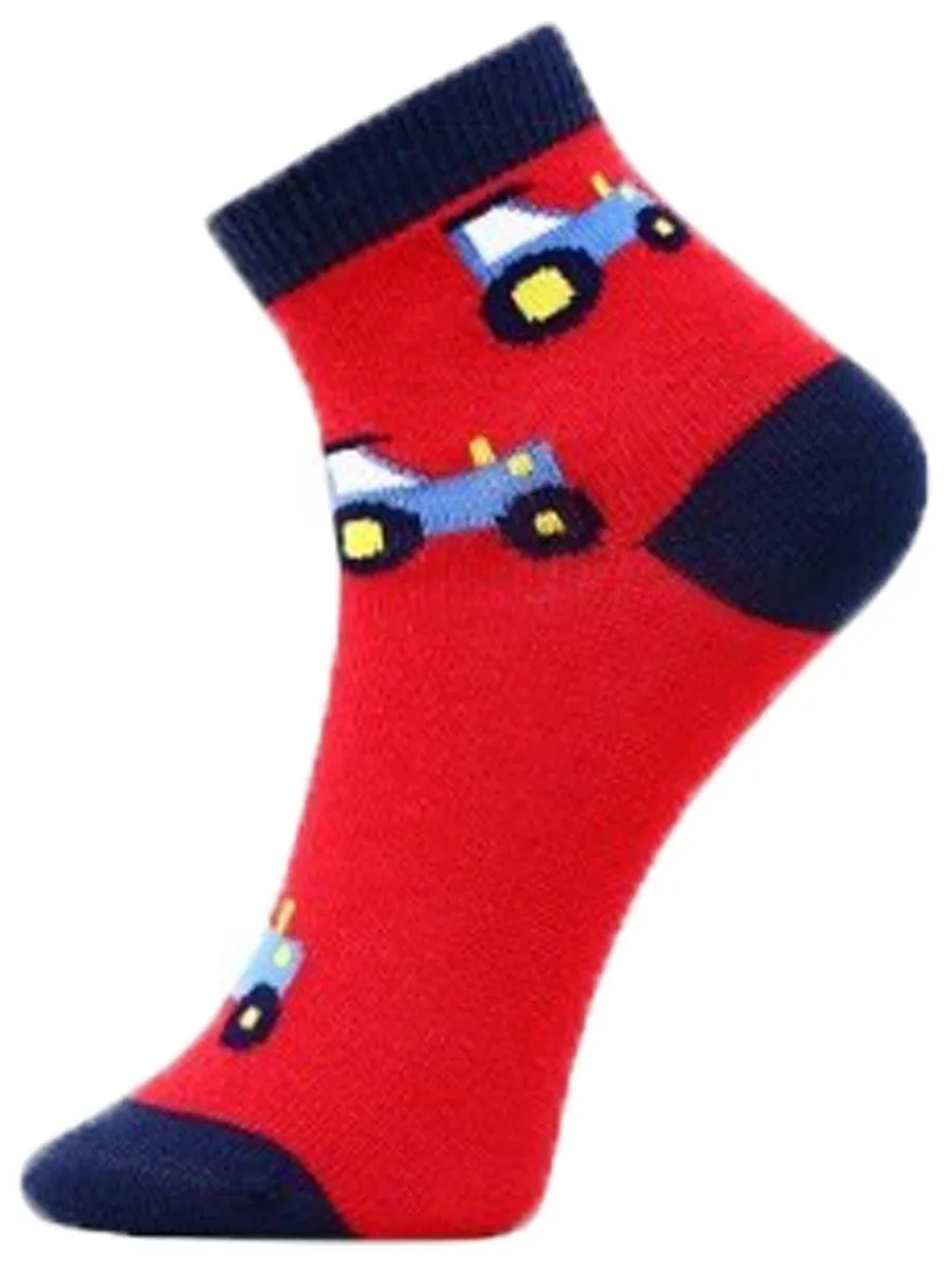 Mustang Kids Ankle Length Socks: Party Wagon: Red