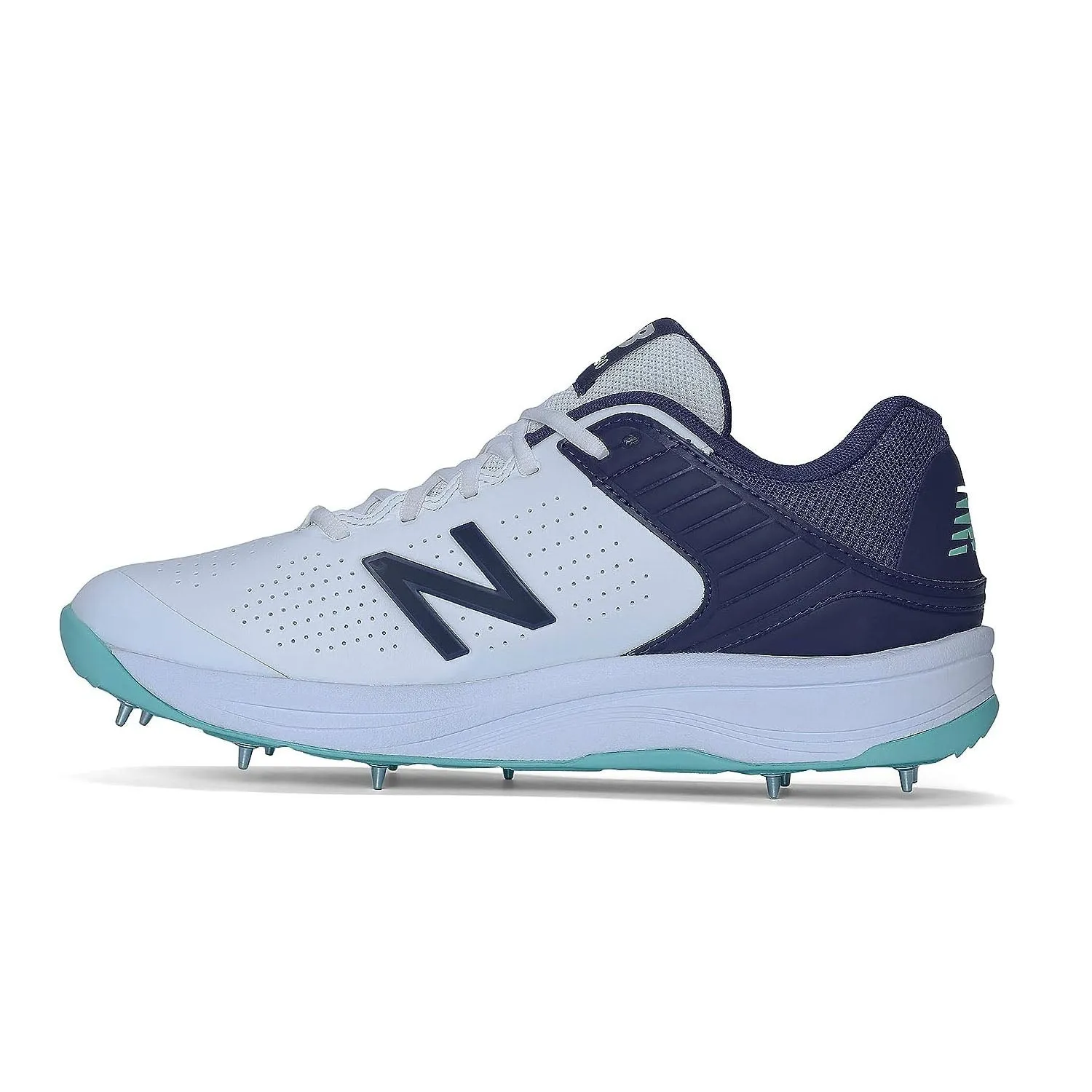 New Balance CK4030J4 Metal Spike Cricket Shoes, White/Cyber Jade