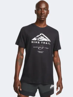 Nike Df Run Trail Men Running T-Shirt Black