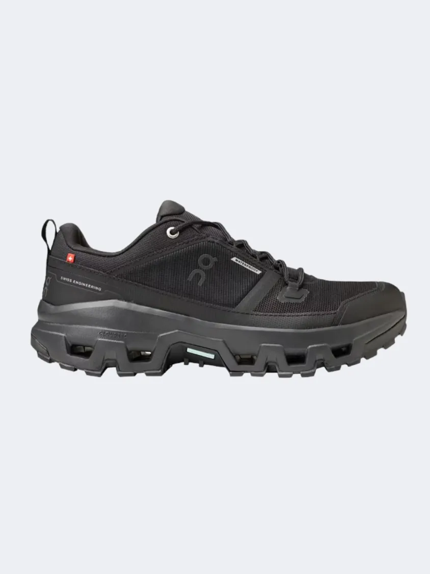 On Cloudrock Waterproof Women Hiking Sneakers Black