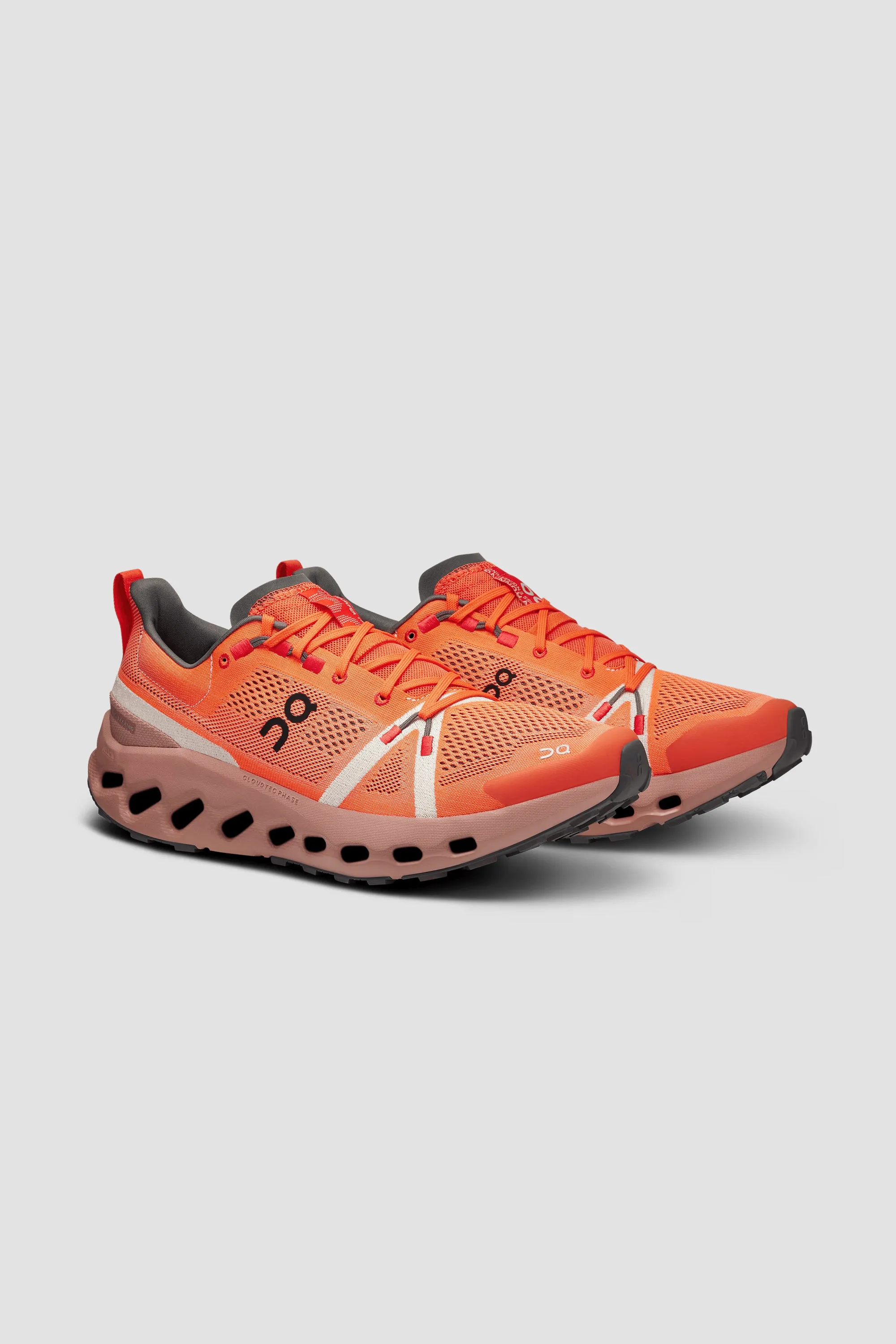 ON | Men's Cloudsurfer Trail shoe in Flame/Dustrose