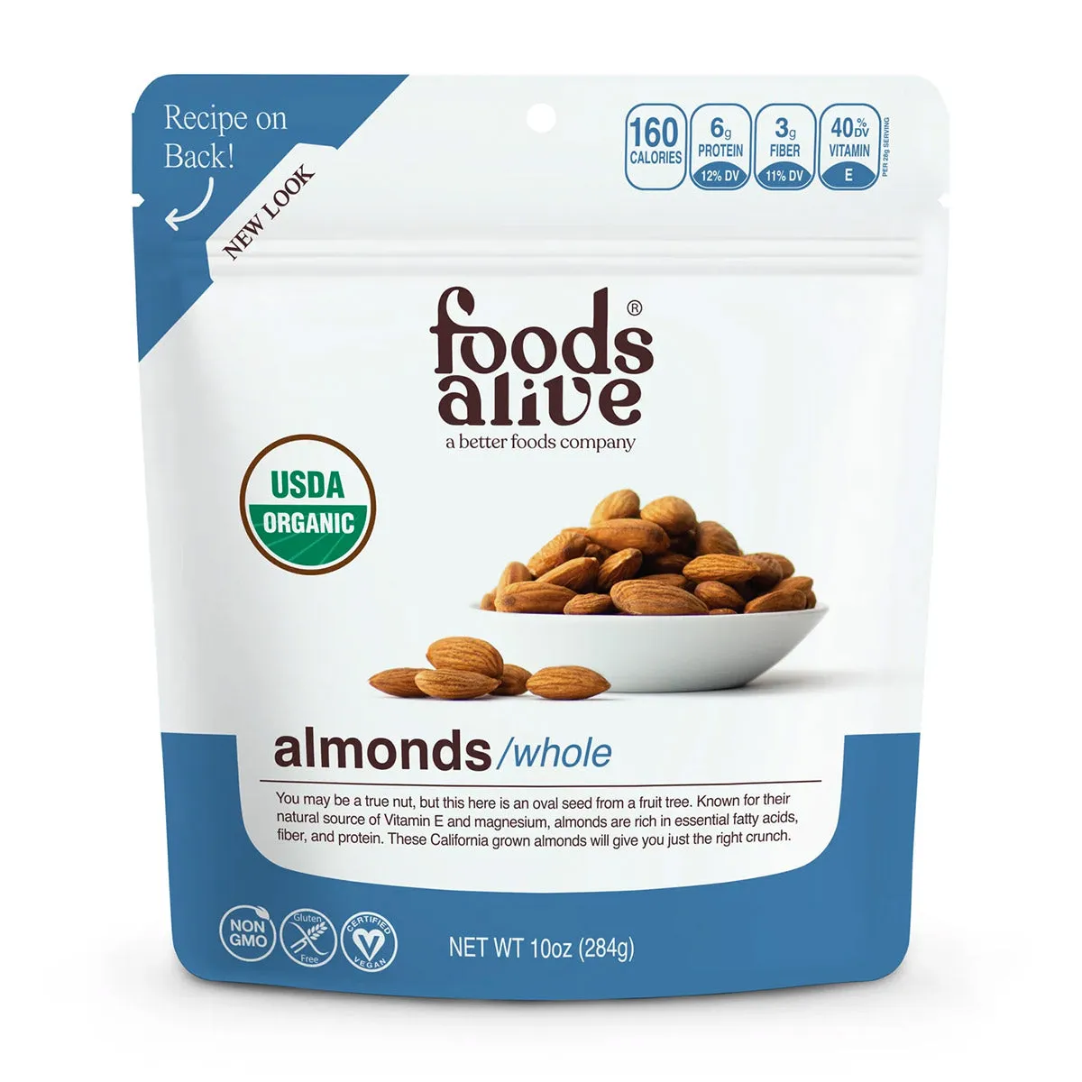 Organic Almonds 12 oz by Foods Alive