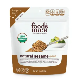 Organic Natural Sesame Seeds 12 oz by Foods Alive