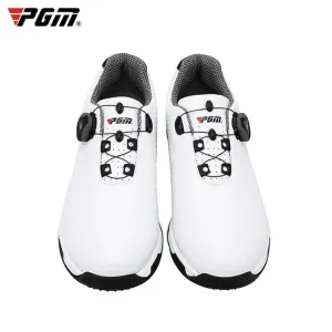 PGM Golf Breathable Rotating Buckle Sneakers Outdoor Sport Shoes for Men(Color:White Black Size:42)