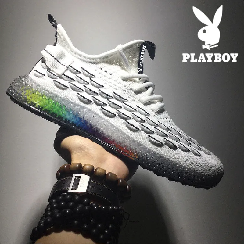 Playboy men's shoes summer breathable coconut shoes men's sports leisure flying mesh face youth running shoes