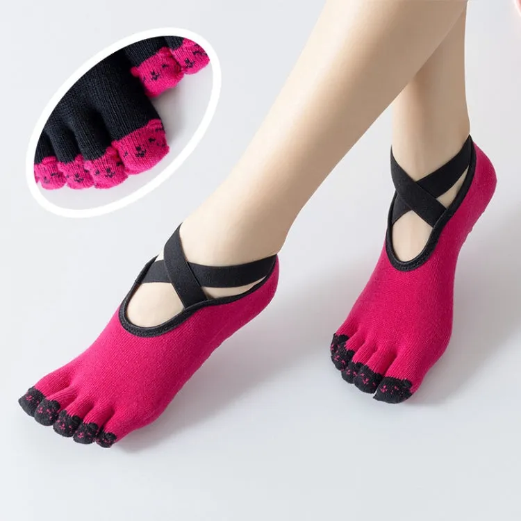 Professional Yoga Socks Non-Slip Five-Finger Split Toe Strap Ballet Dance Cotton Socks, Size: One Size(Skin Color)