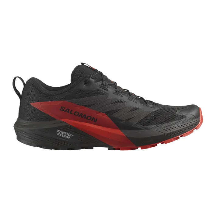 Salomon Sense Ride 5 Mens Trail Running Shoes - Black/Fiery Red