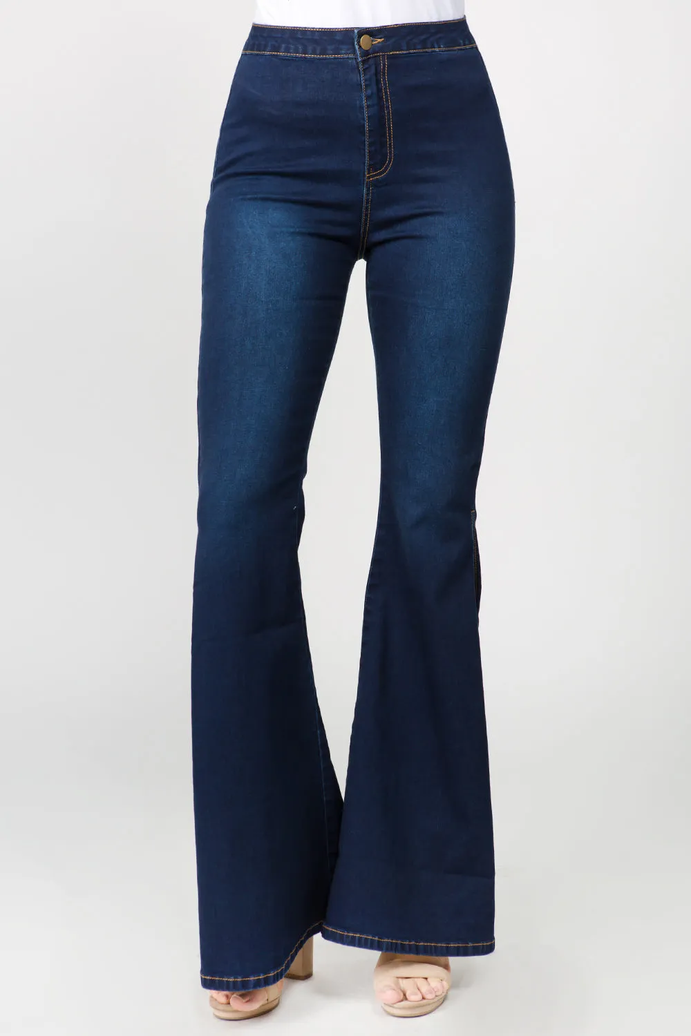 Side Slit Flare Jeans