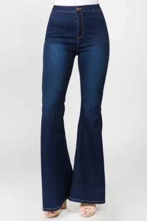 Side Slit Flare Jeans