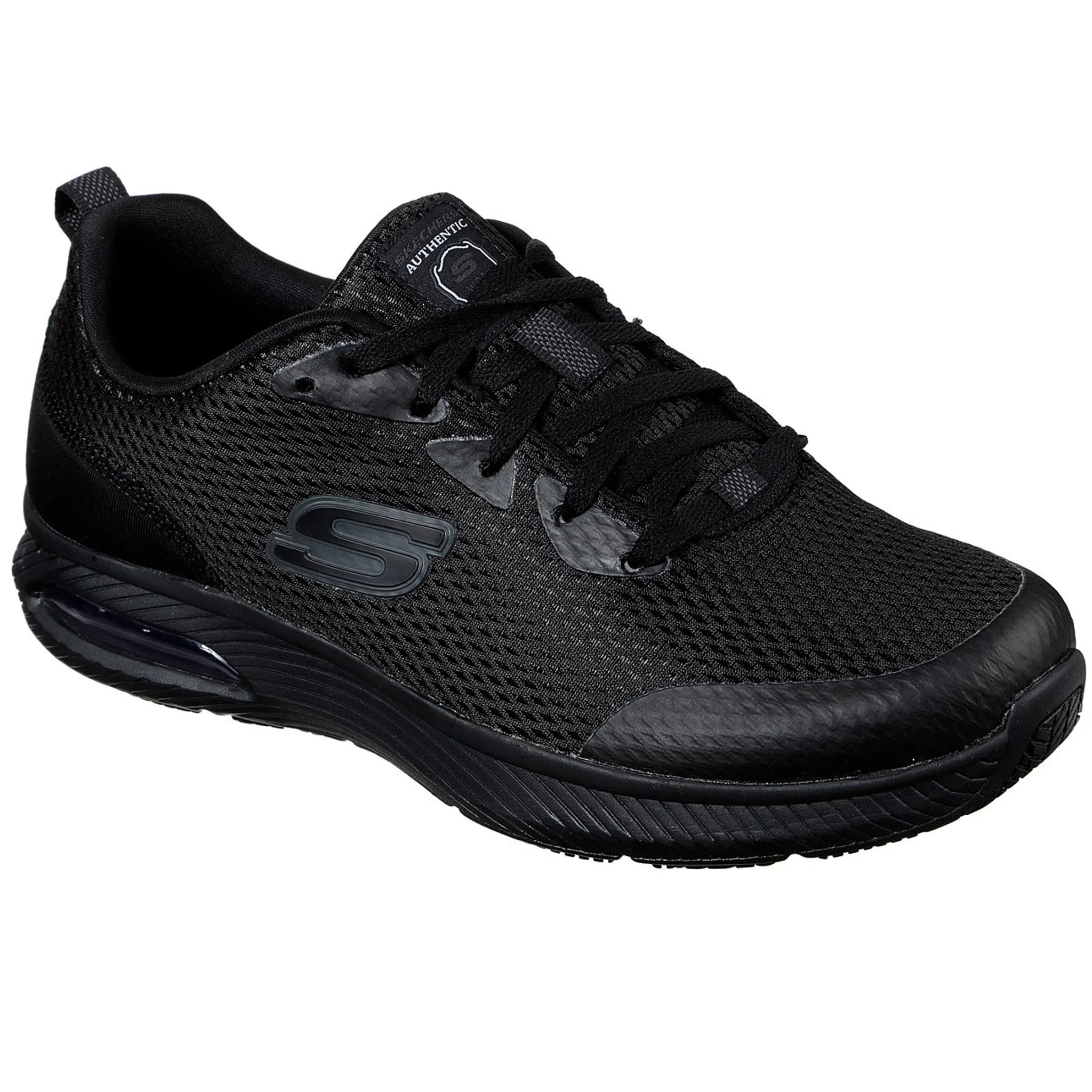 Skechers Men's 77520 Dyna Air SR Memory Foam Slip Resistant Black Work Shoes