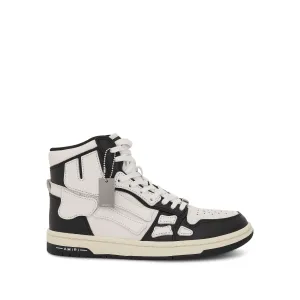 Skeleton High Leather Sneaker in Black/White