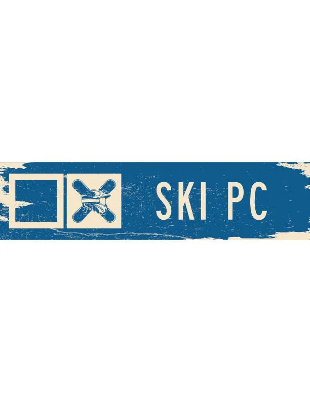 Ski PC Ski Trail Distressed Metal Sign