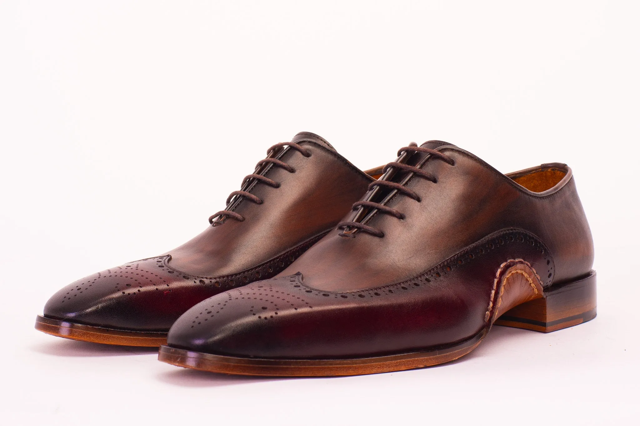 The Royal Hand Craft Burgundy Wingtip Oxford Men Shoe