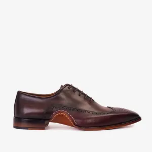 The Royal Hand Craft Burgundy Wingtip Oxford Men Shoe