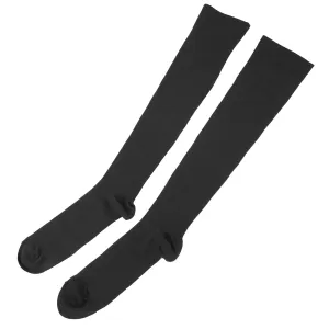 Unisex Compression Socks 15-20 mmHg Graduated Support Sports Fitness Socks for Running Athletic Circulation Recovery Polyester Solid Black