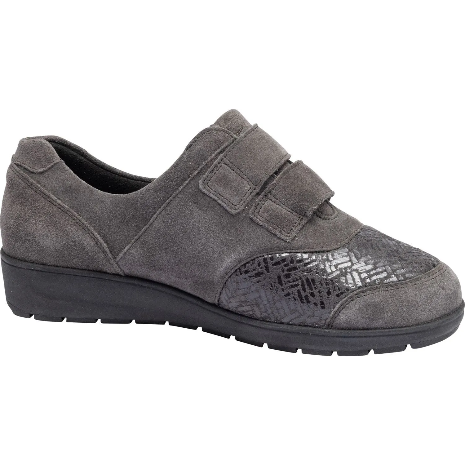 Waldlaufer M12302 406 052 Mimi-S Ladies Grey Suede Touch Fastening Shoes