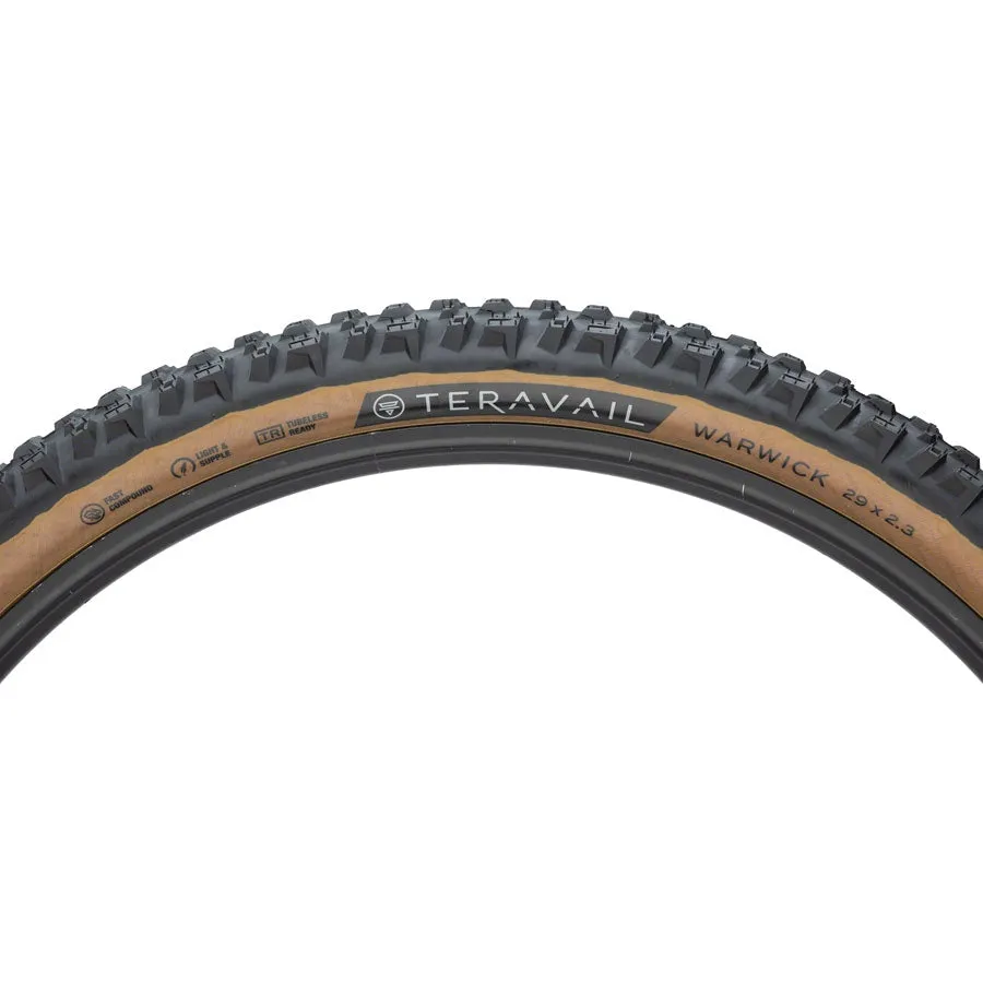 Warwick Mountain Bike Tire - 29 x 2.3, Tubeless, Tan, Durable, Grip Compund