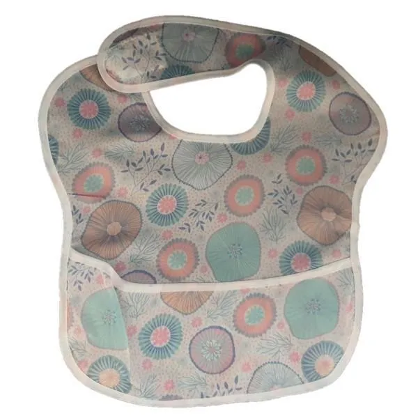 Waterproof Baby Bib with Crumb Catcher - Assorted Designs