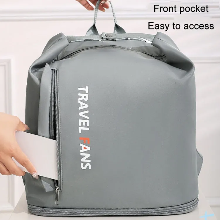 Waterproof Swimming Backpack Wet/Dry Separate Gym Bag Business Trip Clothes Shoes Storage Bag(Grey)