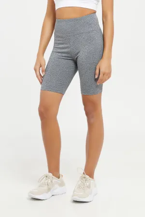 Women Grey Biker Short