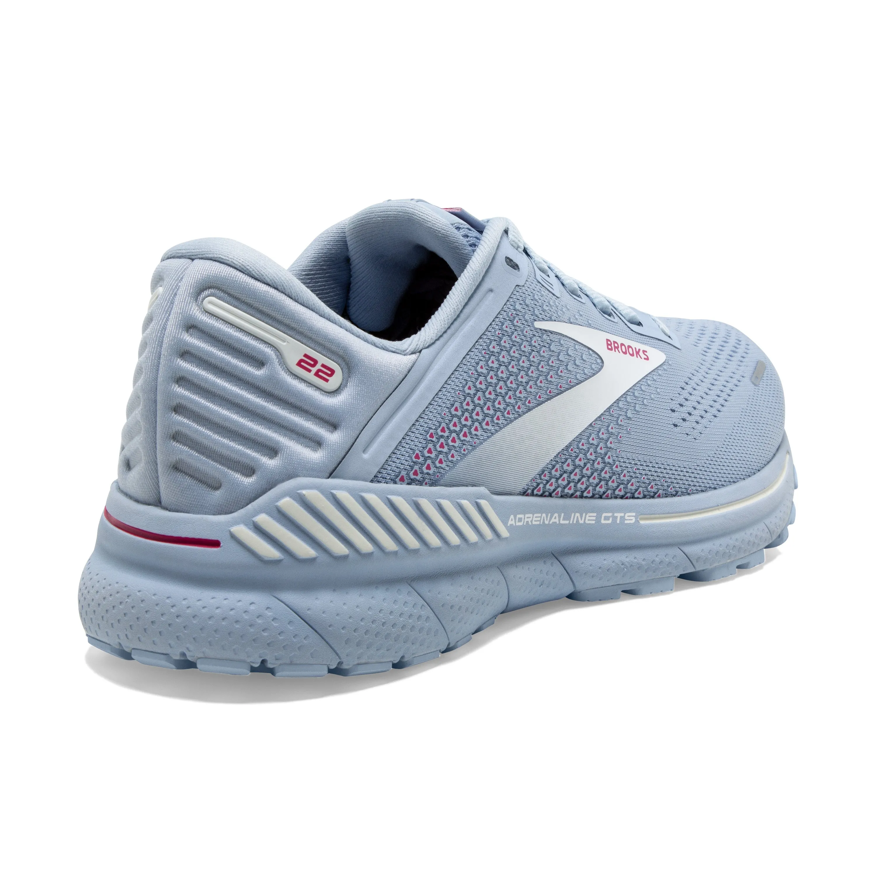 Women's Brooks Adrenaline GTS 22 Color: Kentucky Blue/White/Rose