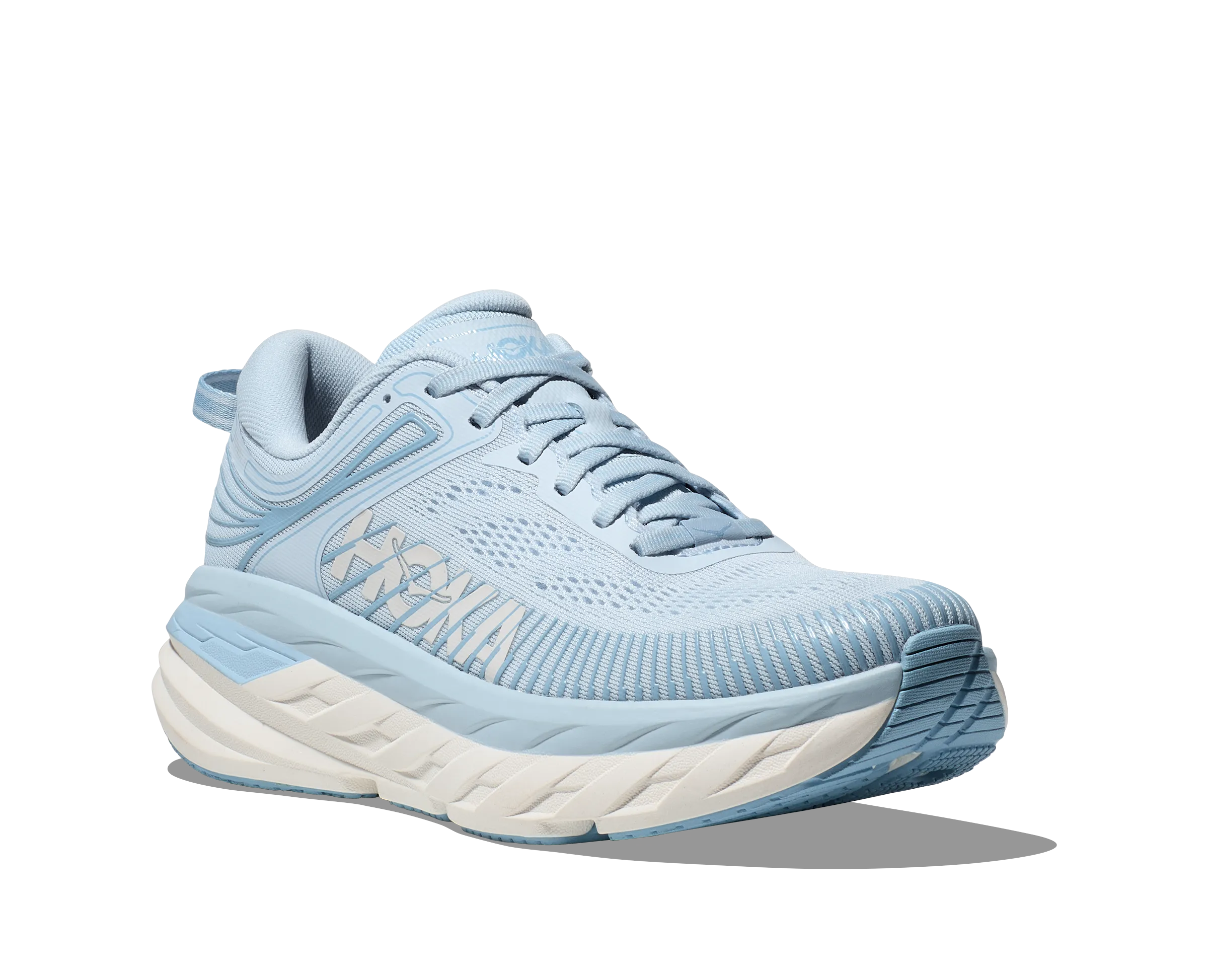 Women's Hoka Bondi 7 Color: Ice Water / White (WIDE WIDTH)