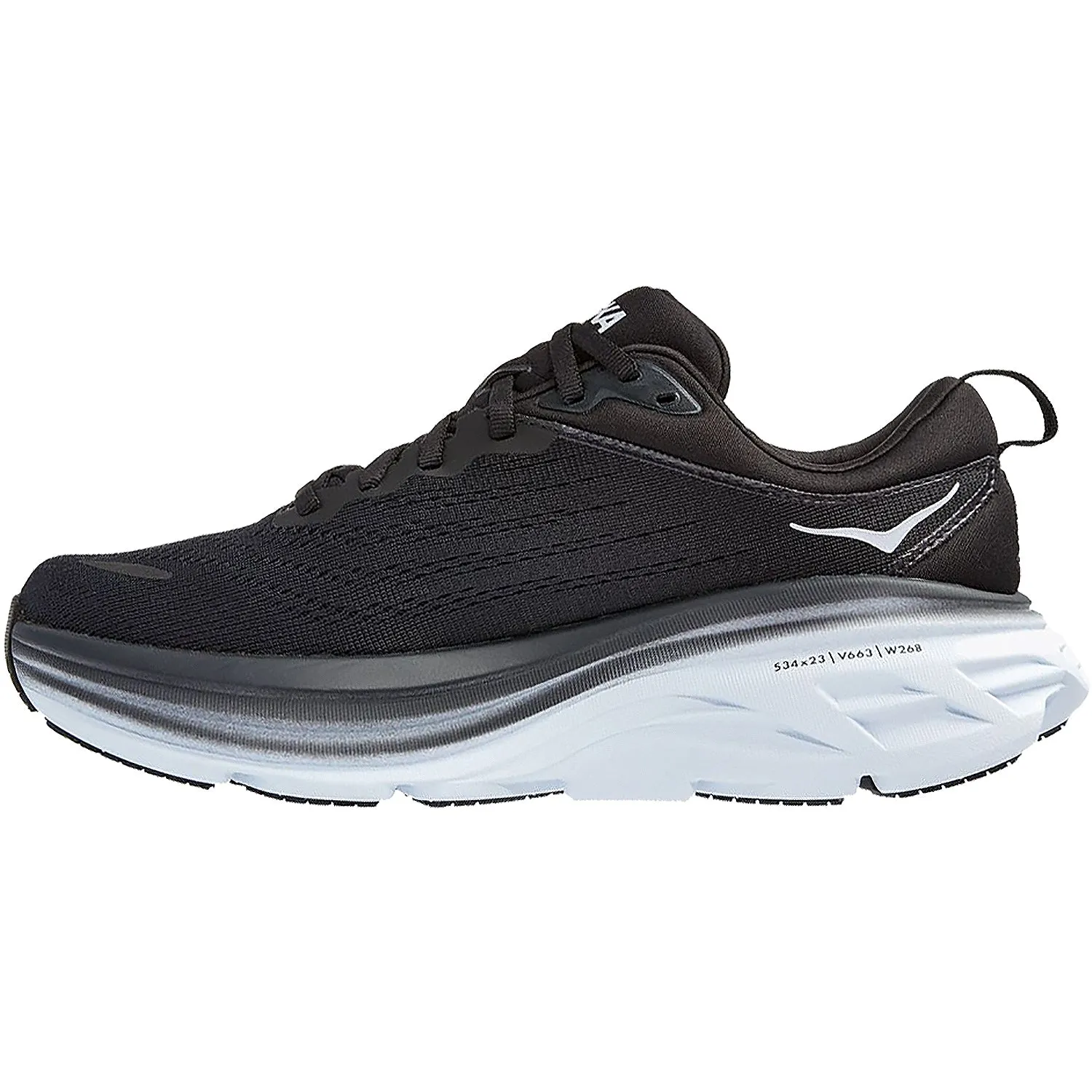 Women's Hoka Bondi 8 Black/White Mesh