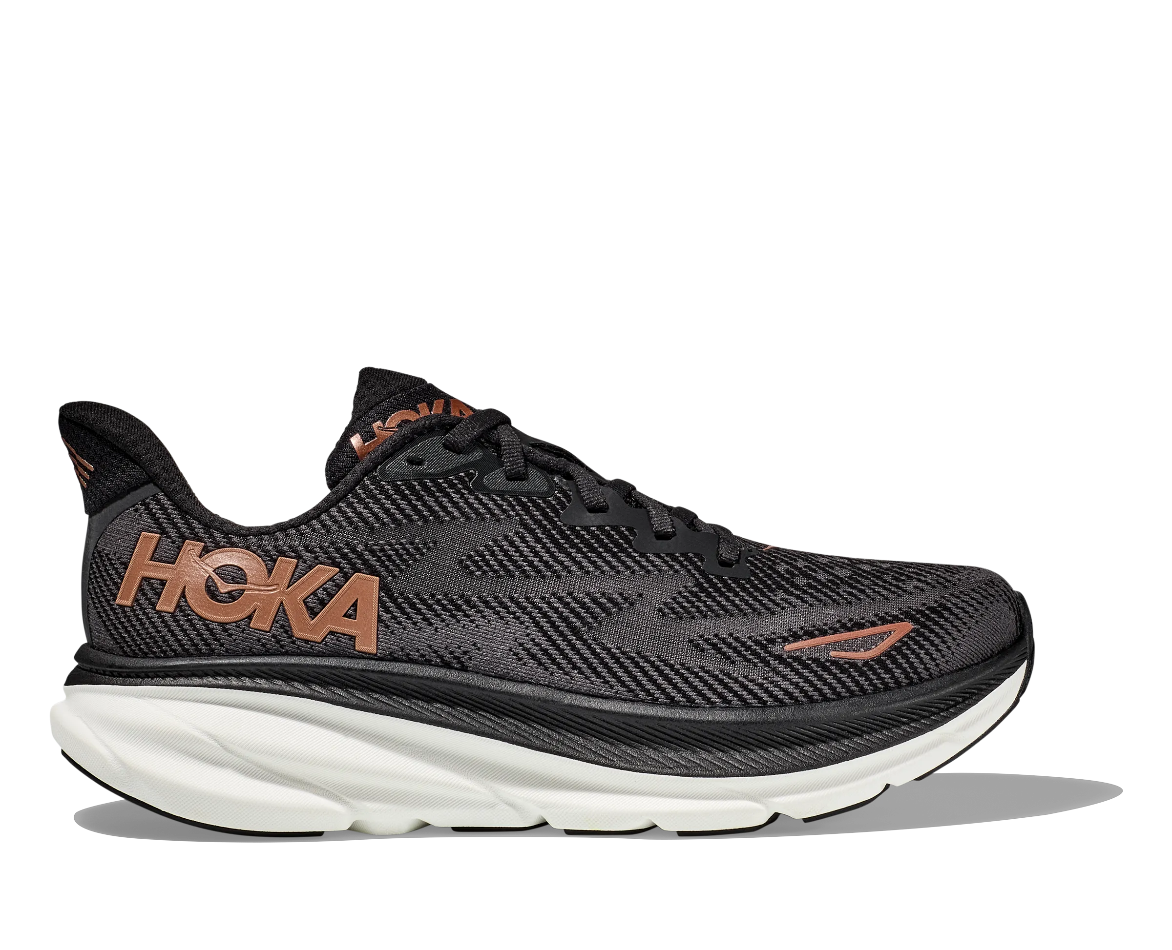 Women's Hoka Clifton 9 Color: Black/Copper