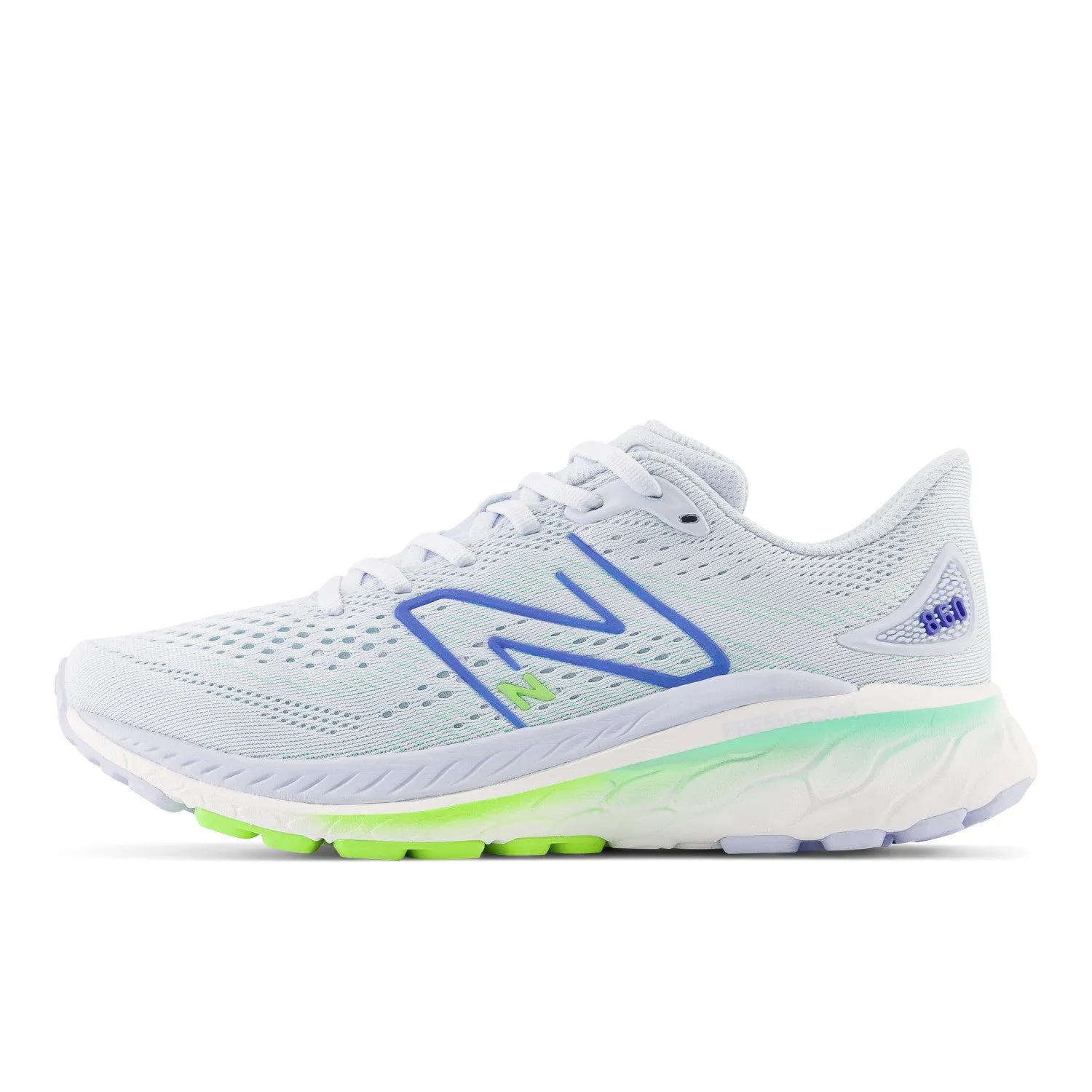 Women's New Balance Fresh Foam X 860v13 Color: Starlight with Pixel Green and Bright Lapis