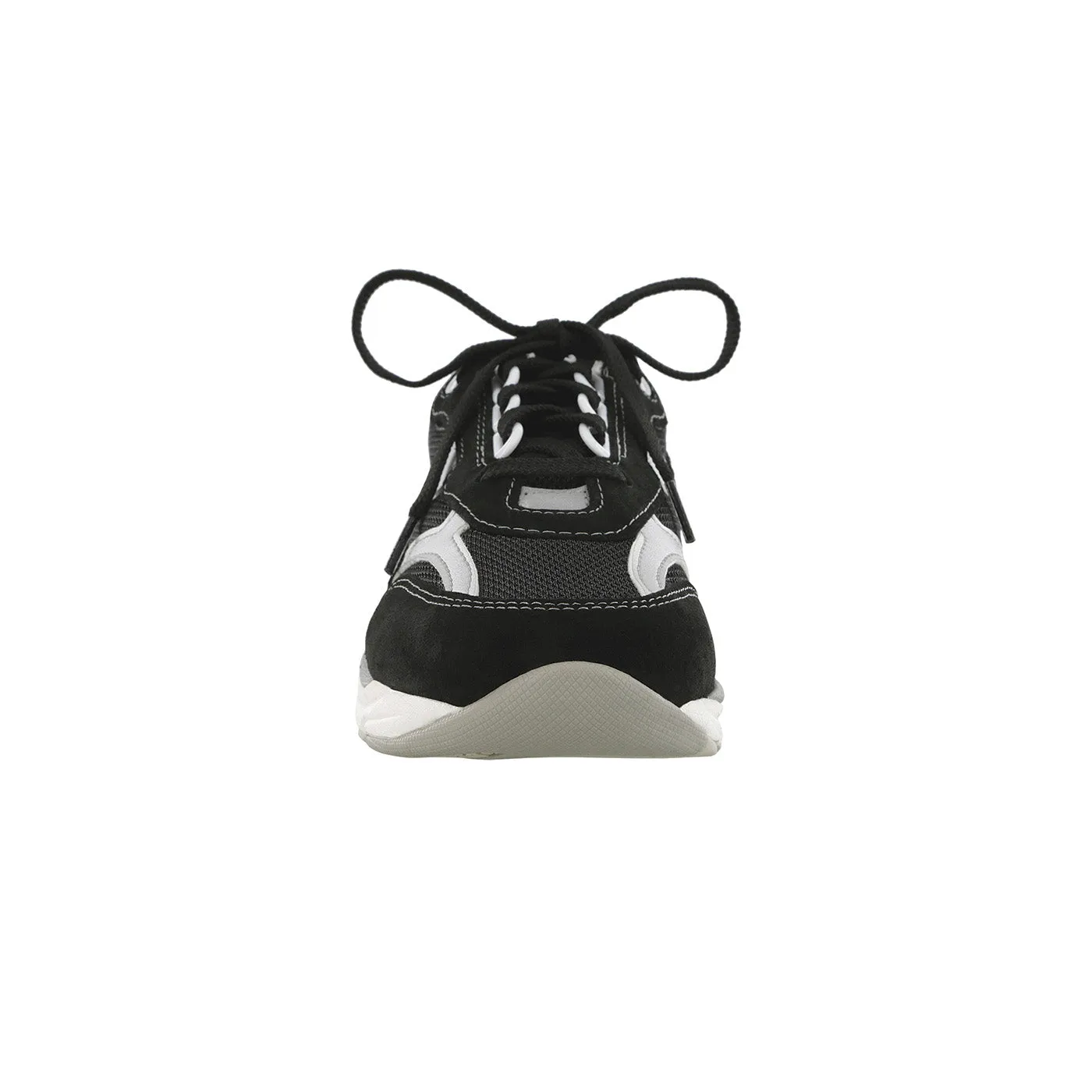 Women's Tour Mesh Lace Up Sneaker Black Silver